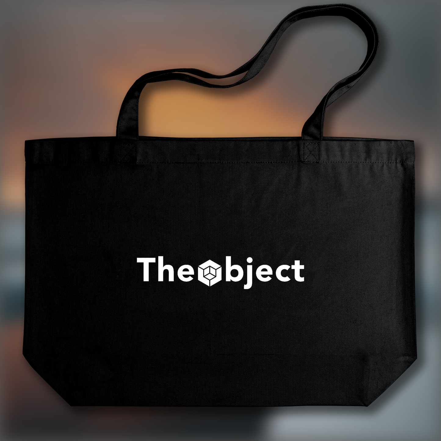 Tote bag - Abstract urban photographs emphasizing the play of light and shadow, Orange Sun above an ice lake, dramatic scene - 1301563017