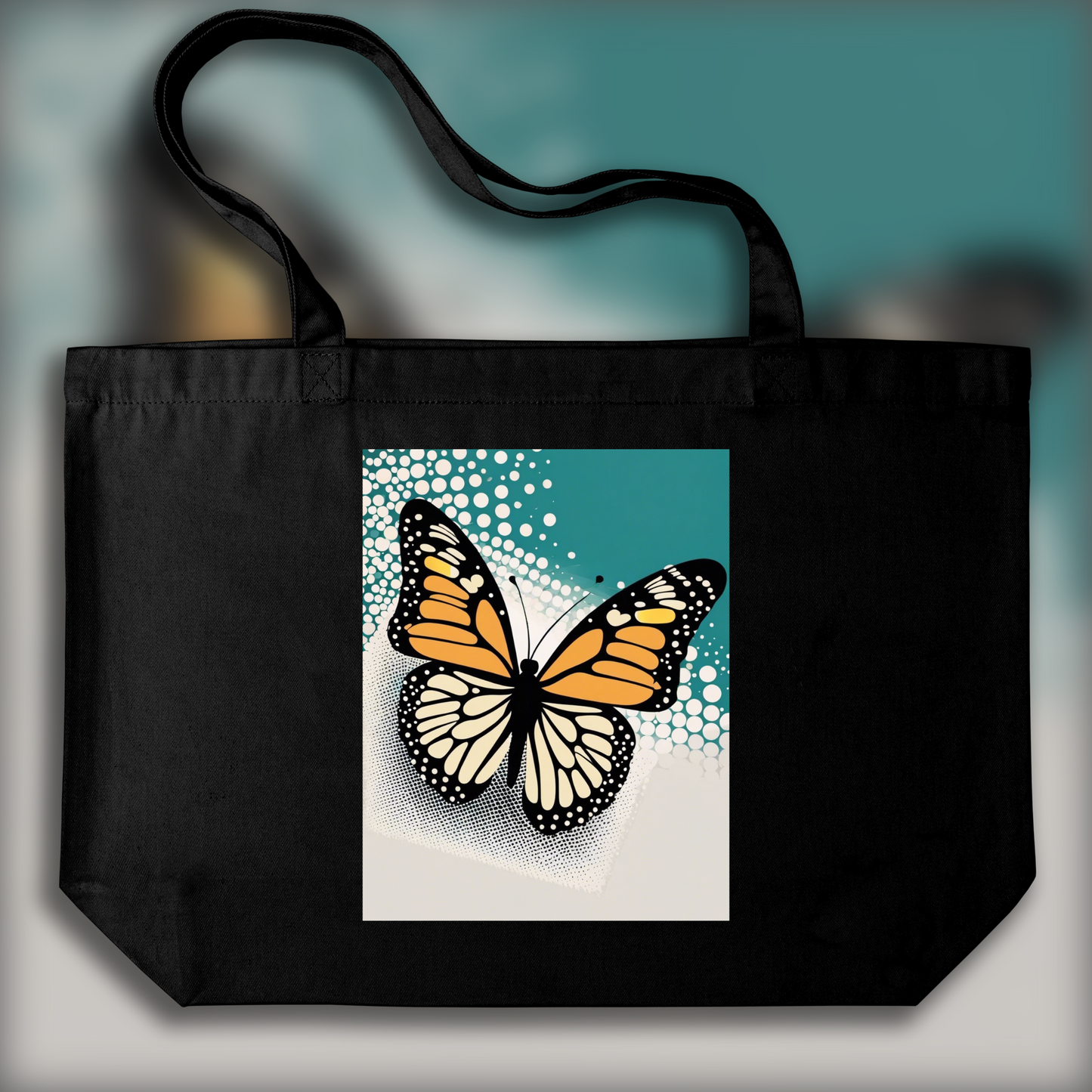 Tote bag - Art en points demie-teintes, Papillon - 3643641099