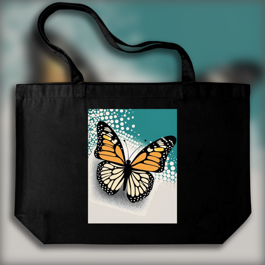 Tote bag - Halftone dot, Butterfly - 3643641099