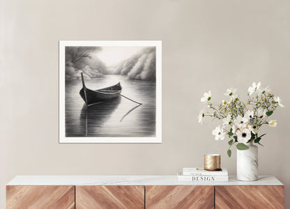 Poster: Pencil drawing, Boat