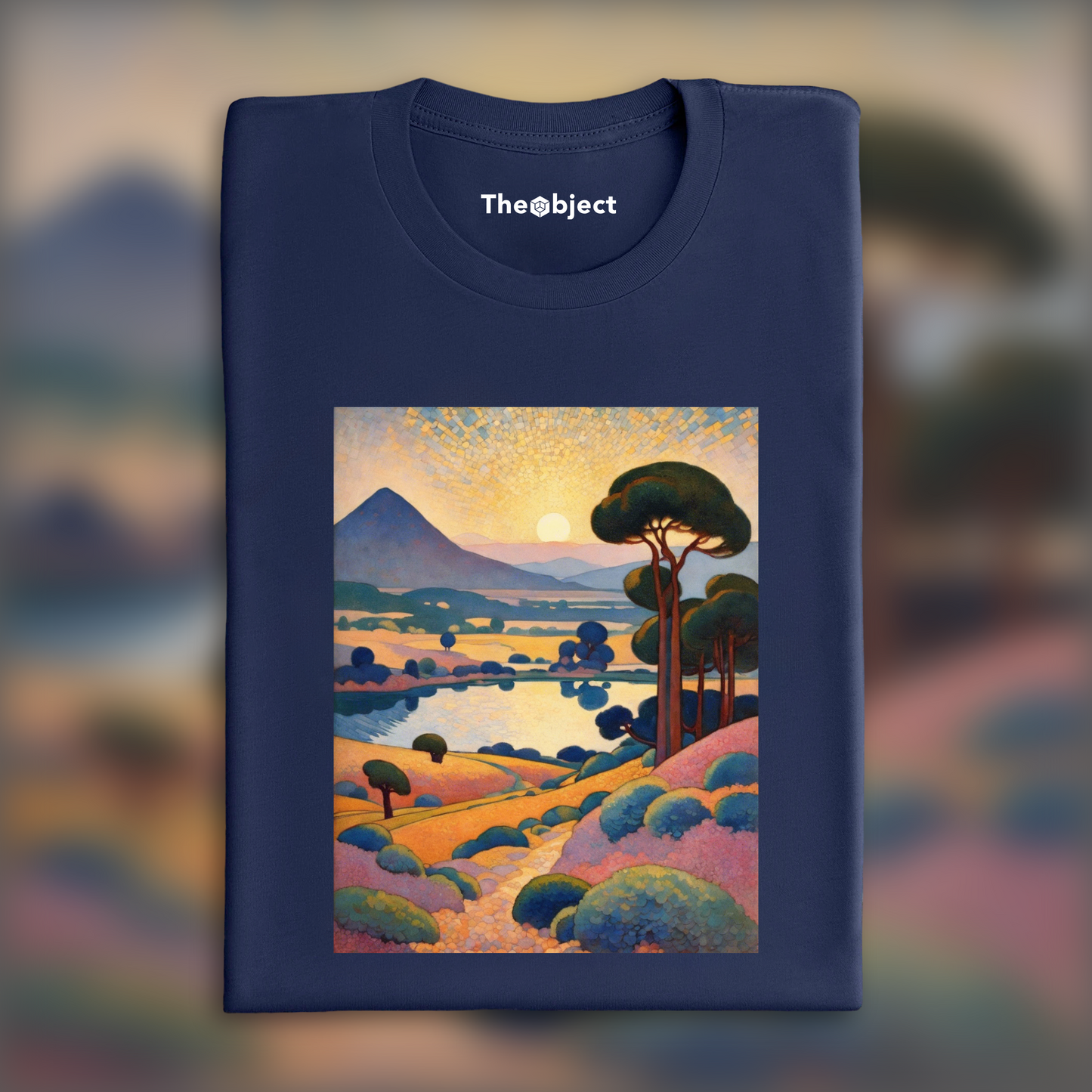 T-Shirt - Pointillism radiating Mediterranean serenity, Exoplanet landscape - 2590977025