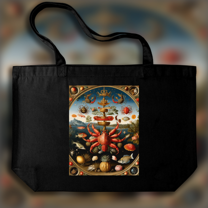 Tote bag - Detailed floral still life, botanical beauty, Astrology, cancer sign - 3345665262