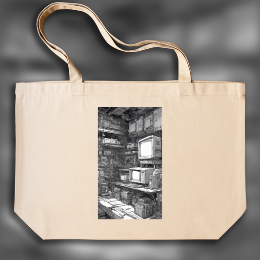 Tote bag - Manga cyberpunk noir contemporain, Console de jeu vidéo - 2339593688