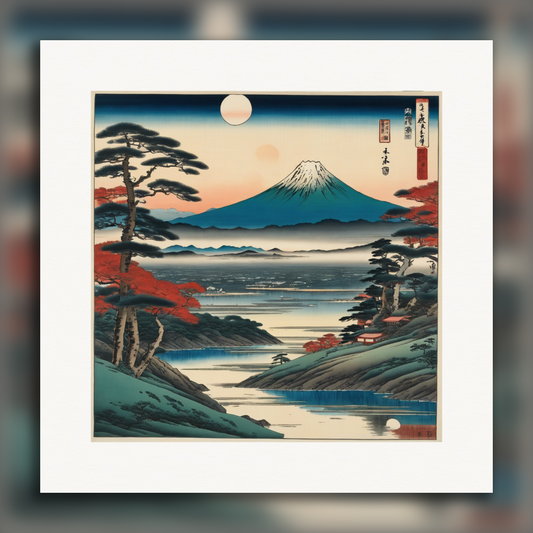 Poster - Poetic ukiyo-e views, fleeting moments, Exoplanet landscape - 508767227