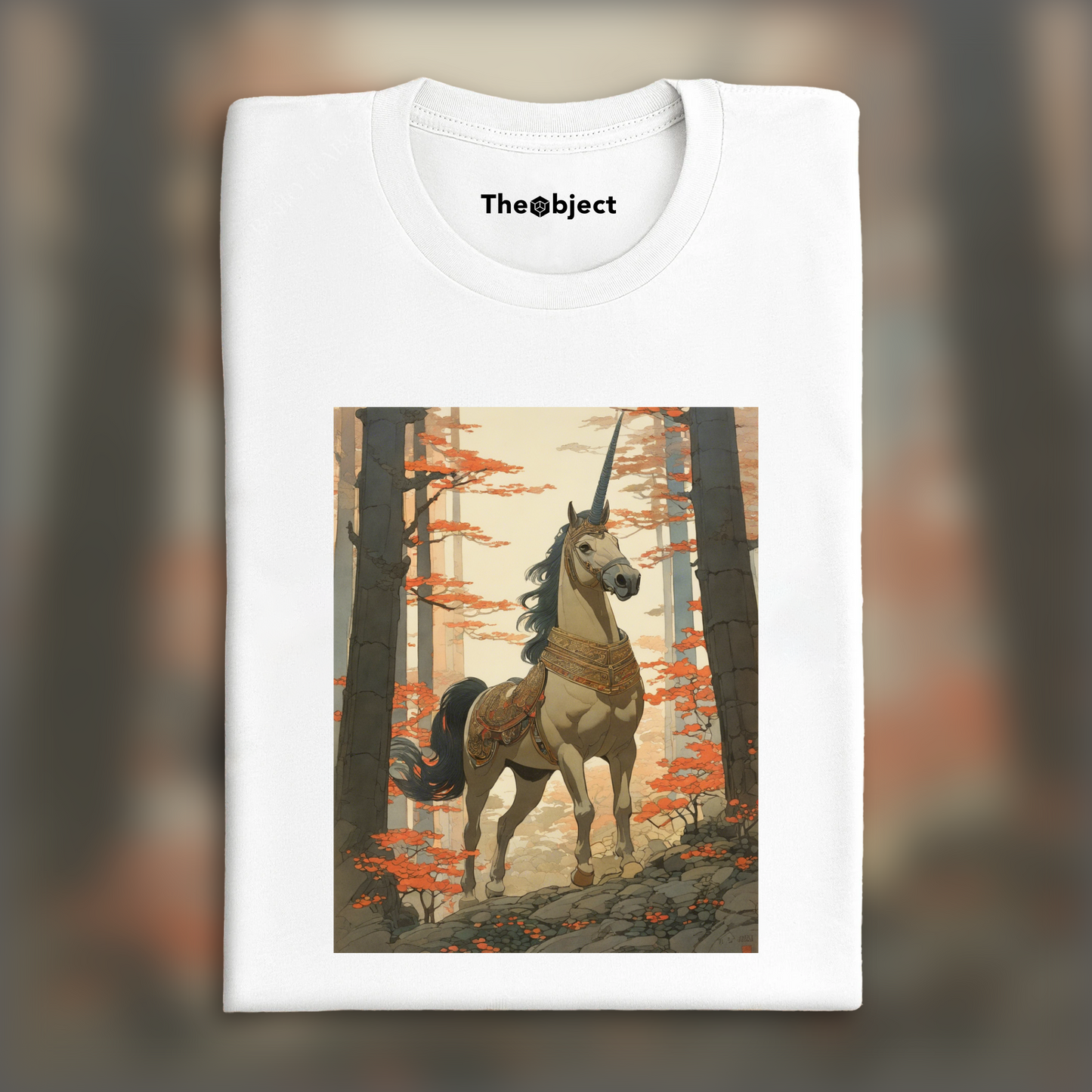 T-Shirt - Gravures sur bois japonaises capturant des paysages sereins, Licorne - 1335892211