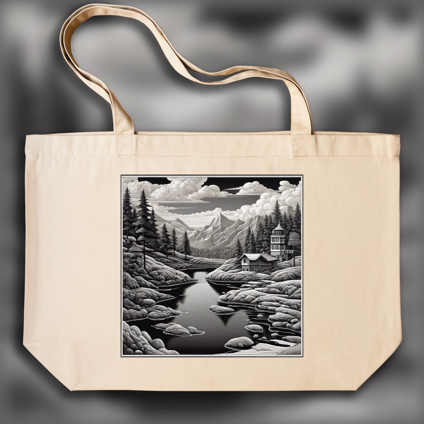 Tote bag - Complex layouts exploring impossible geometries, Landscape - 4160714693