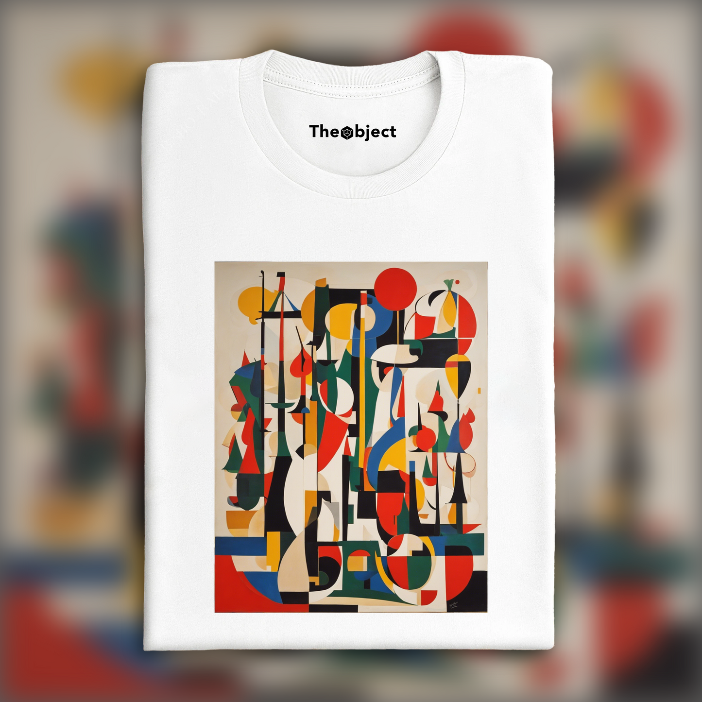 T-Shirt - Lines and geometric figures with floating shapes, playful abstract art, Canoe - 835100282