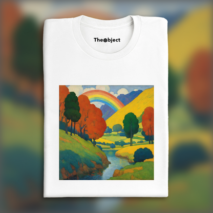 T-Shirt - Symbolism with bright colors and simplified shapes, Rainbow - 3849892381