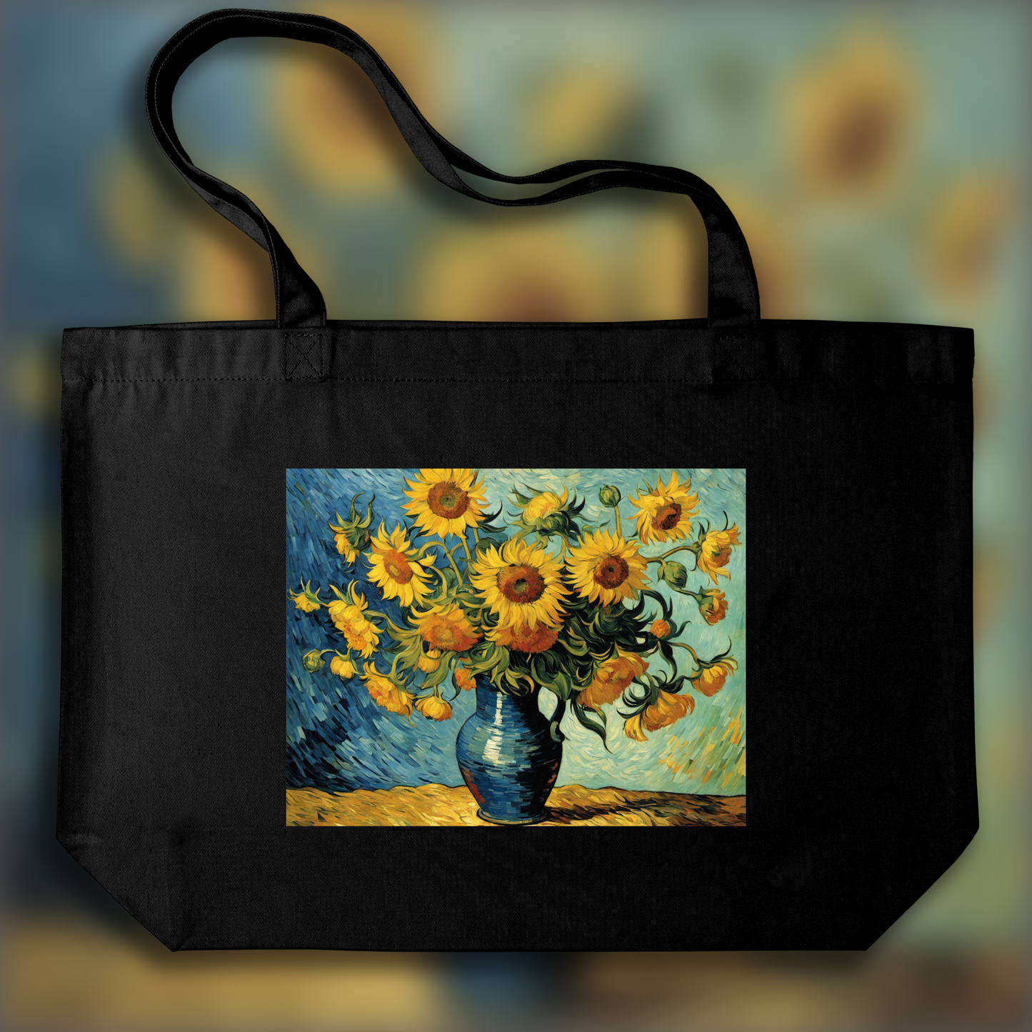 Tote bag - Painting capturing the passionate turbulence of nature and human emotion, Flower - 3241511849