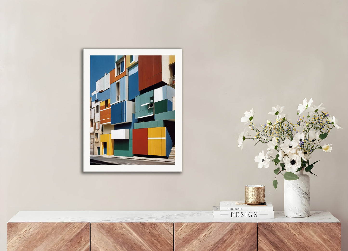 Poster: Colorful and abstract images, capturing geometric compositions in landscapes, 