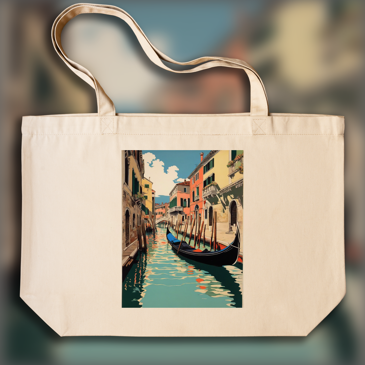 Tote bag - Manga with analytical realism, Venice - 383180693