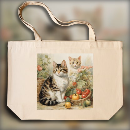 Tote bag - Charming tales, delicate British watercolors, Cat - 2520828967