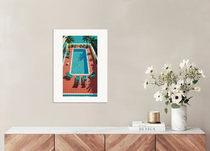 Poster: david hockney, pool in a hotel in miami