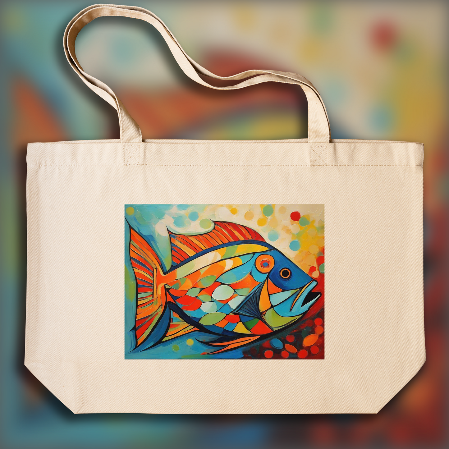 Tote bag - Abstraction lyrique, Poisson - 971858492