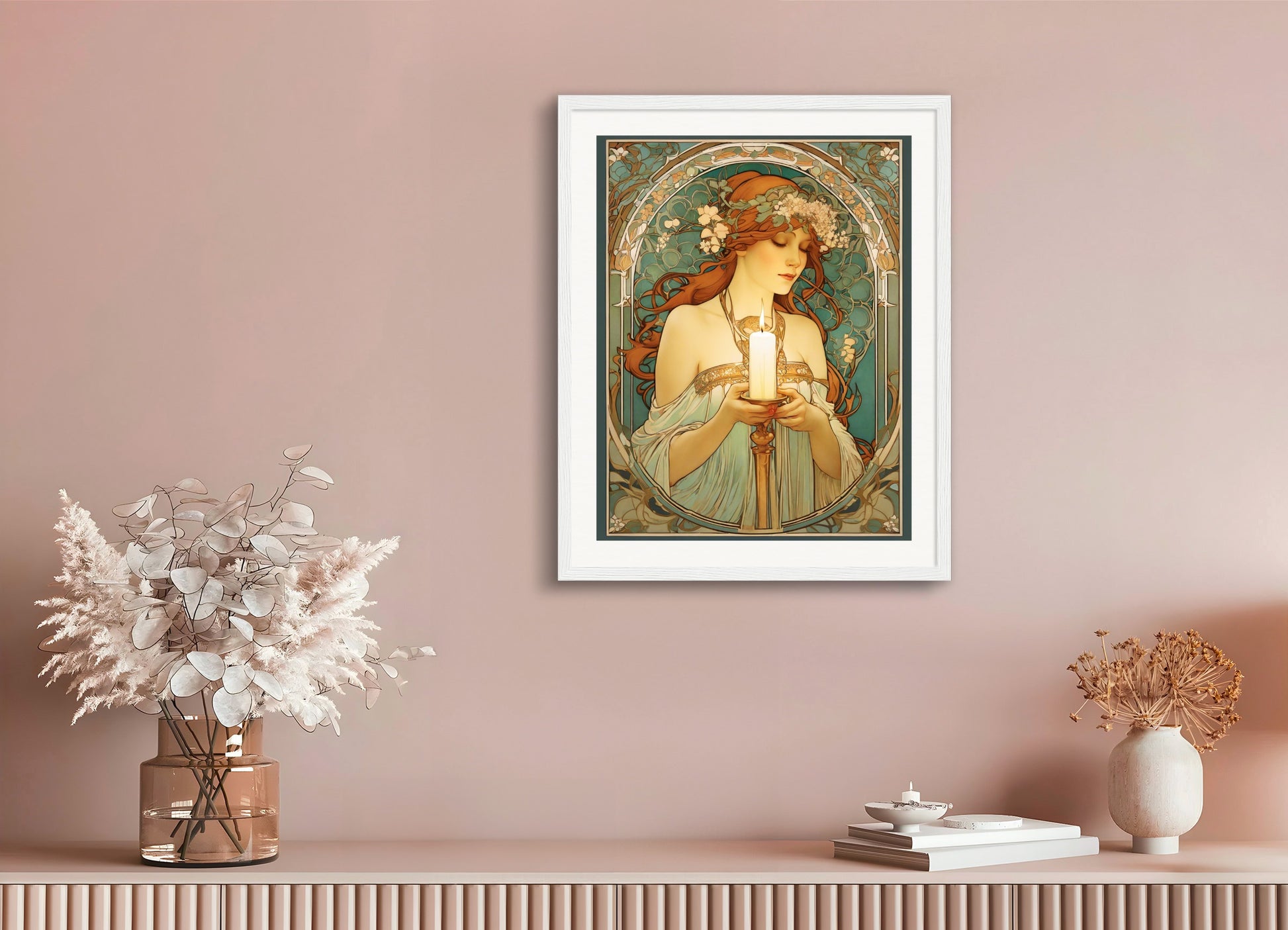 Poster with wood frame: , Candle