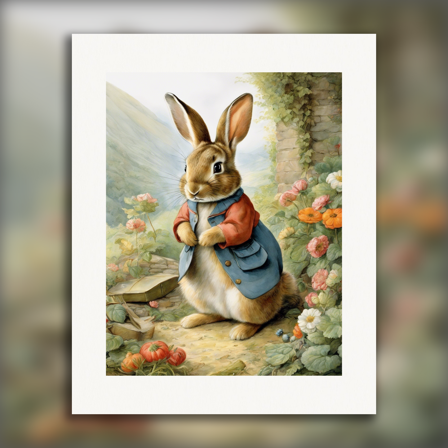 Poster - Charming tales, delicate British watercolors, Rabbit - 2554048842