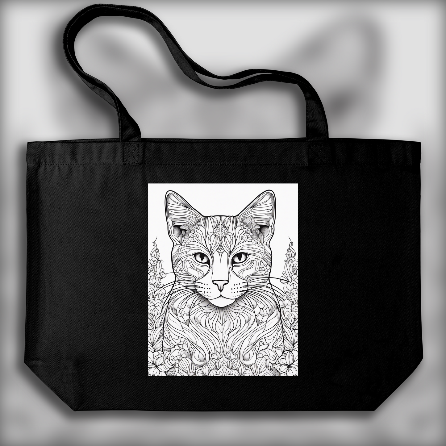 Tote bag - Drawing for coloring, Cat - 309446031