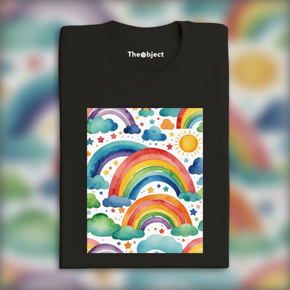 T-Shirt - Aquarelle enfantine, arc en ciel sur fond blanc - 2736742353