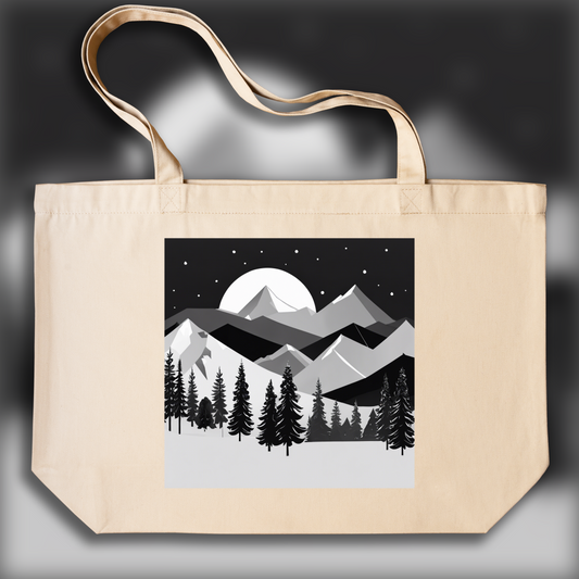 Tote bag - Gothique forêt noire, Montagnes - 922683790