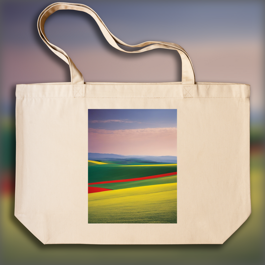 Tote bag - Abstractions, compositions géométriques dans les paysages, collines - 411362473