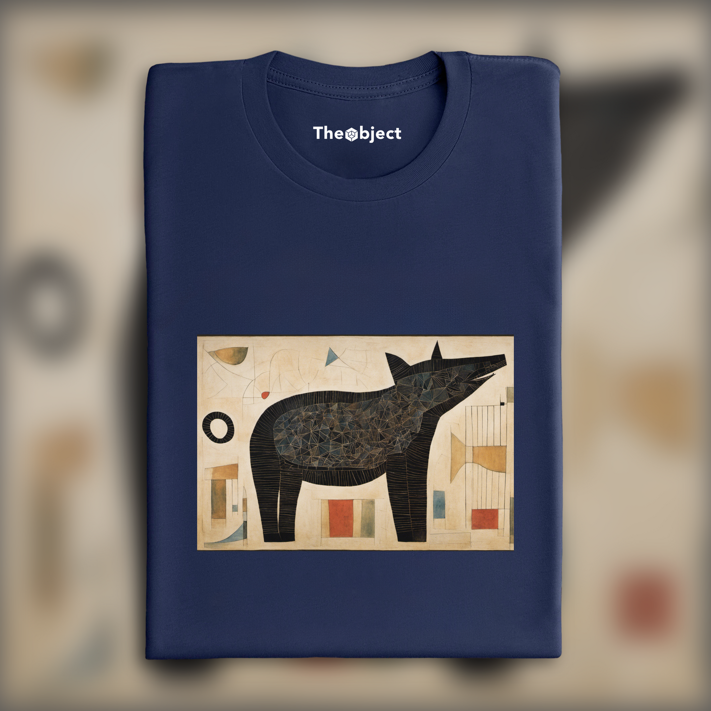 T-Shirt - Abstract compositions with fanciful shapes, a black animal - 2589581939