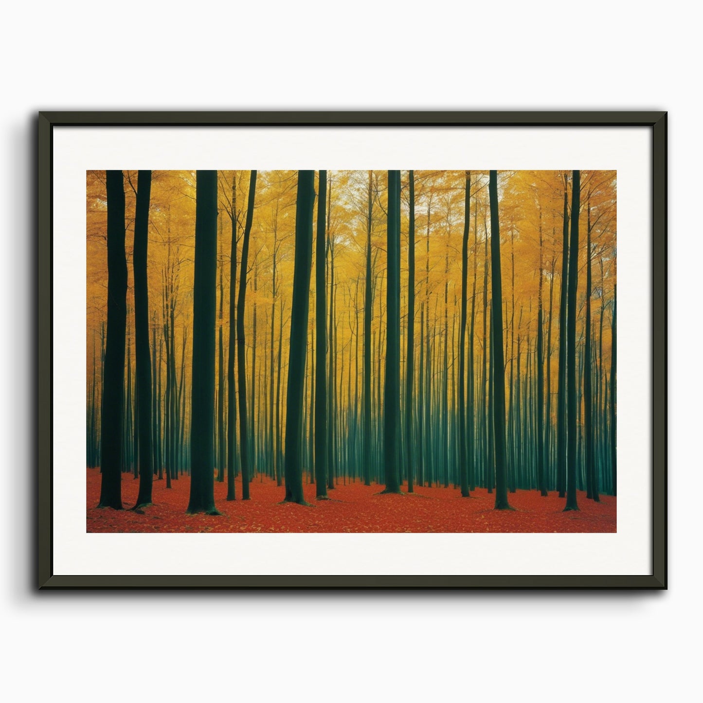 Poster: Colorful and abstract images, capturing geometric compositions in landscapes, Forest