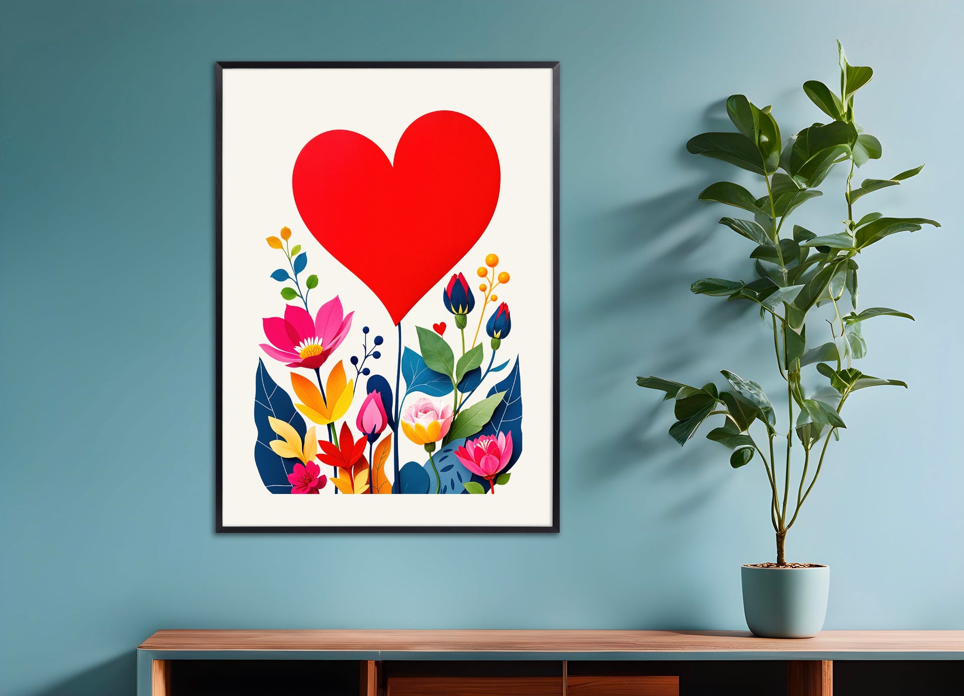 Poster with metal frame: Floral cut-outs