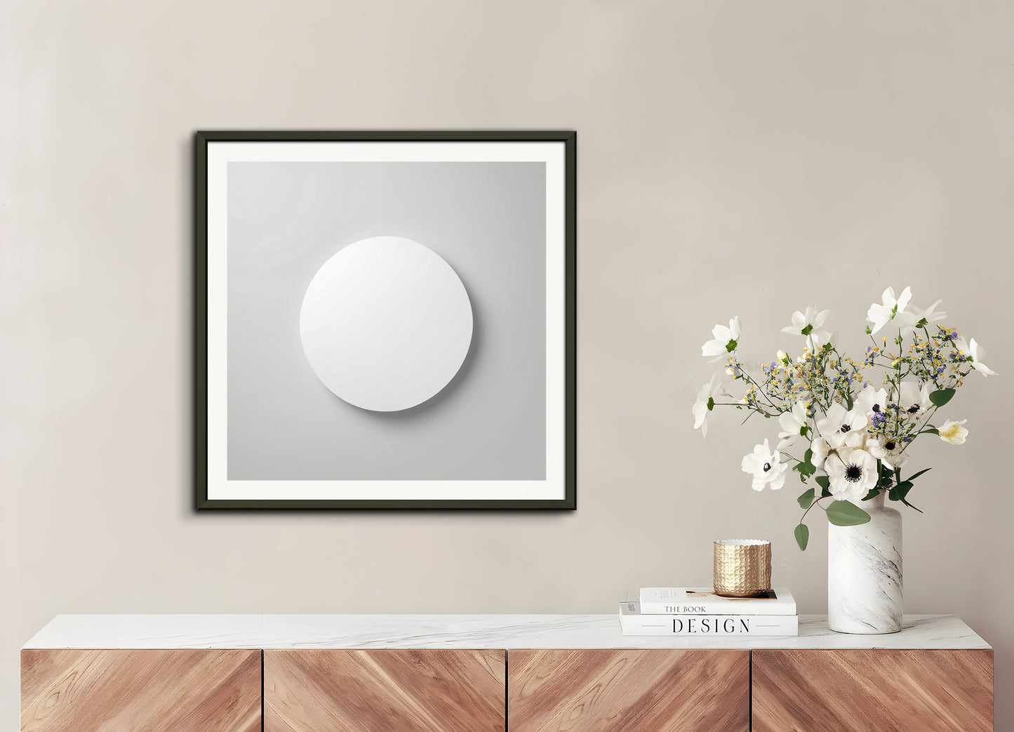 Poster with metal frame: Minimalism art, a circle