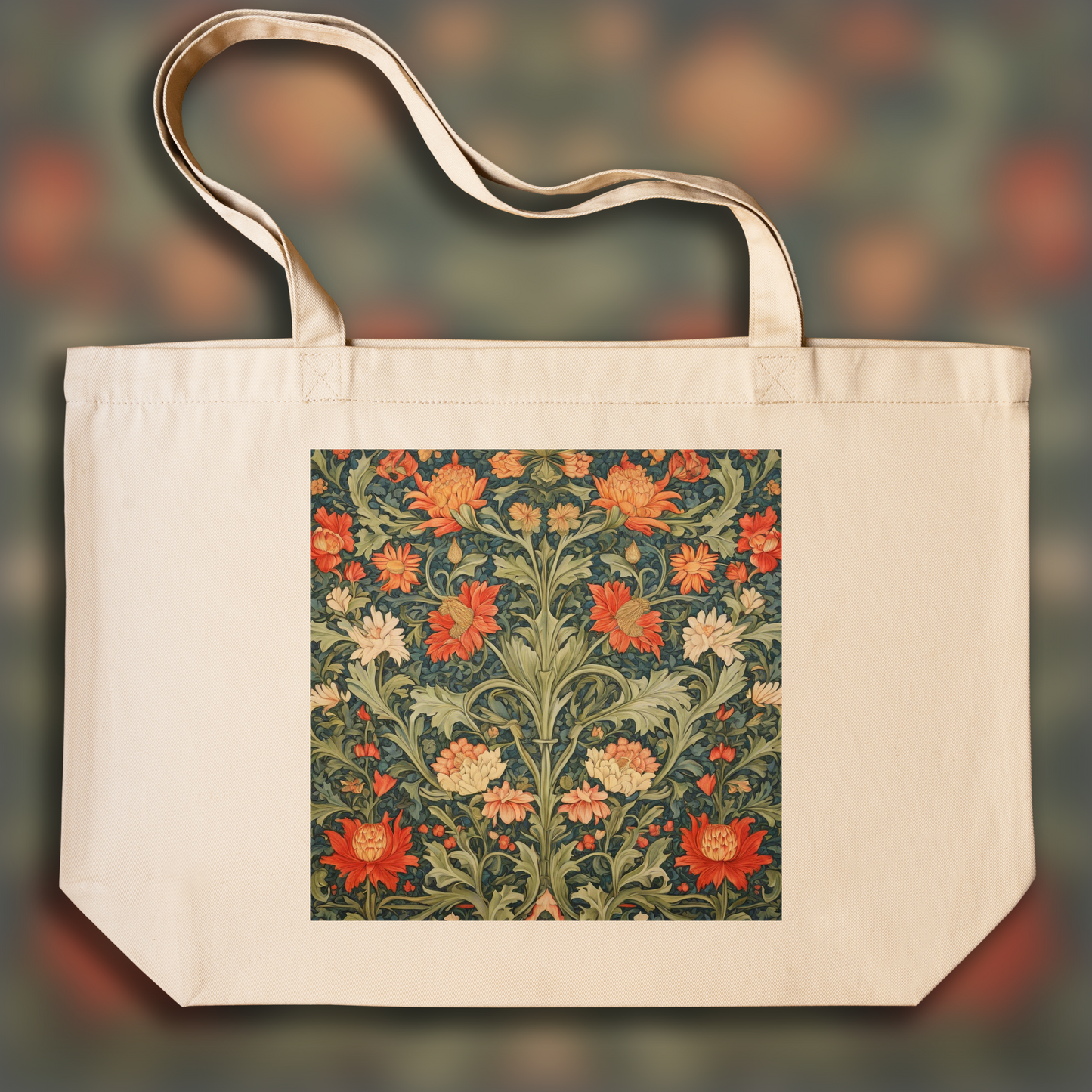 Tote bag - Motifs, floral decoration of 19th century English crafts, Flower Venice - 1611981763