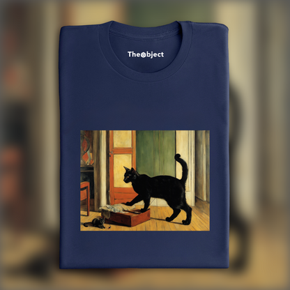 T-Shirt - French figurative painting of the 20th century, a black cat - 1622922722