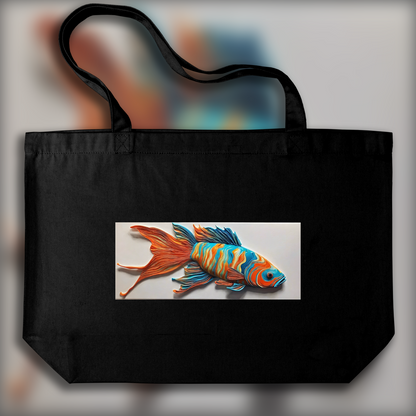 Tote bag - Fluid art, Fish - 2382662126