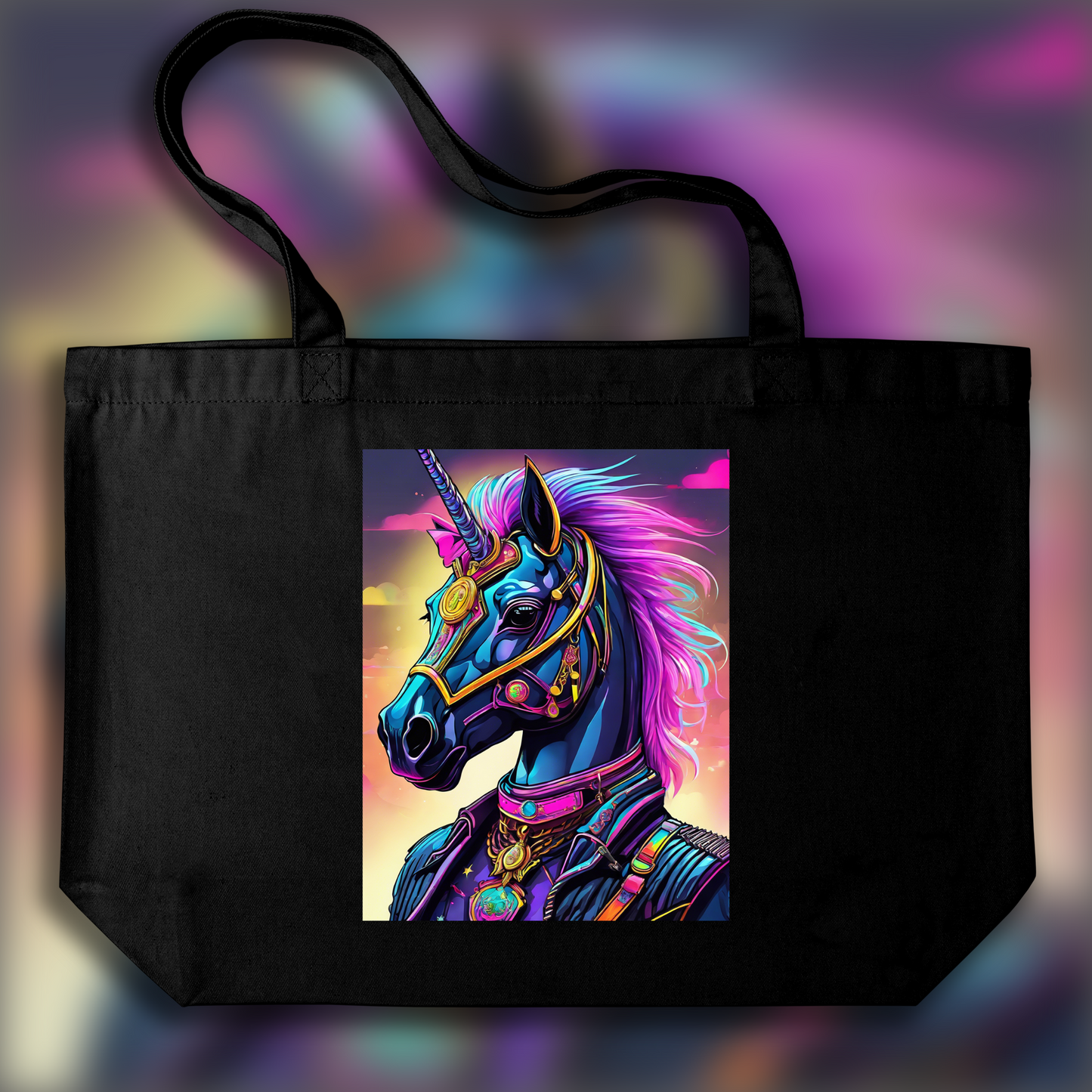 Tote bag - Neon punk, Unicorn - 2064505240