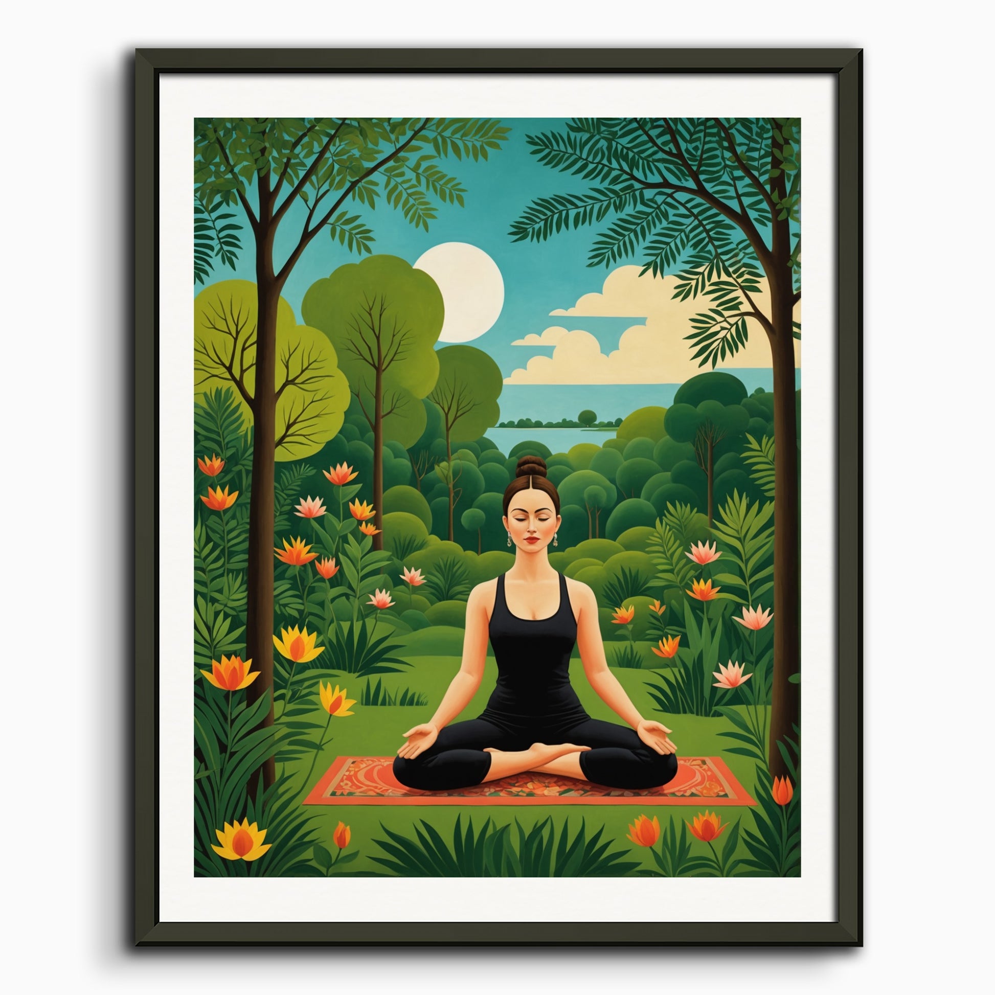 Poster: Dreamlike and naive jungles with fanciful precision, Yoga