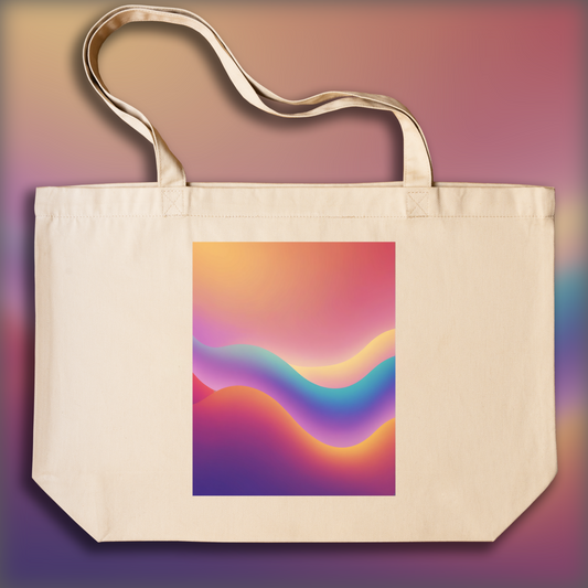 Tote bag - Dégradé abstrait avec un effet doux et flou, et des couleurs se mélangeant parfaitement., Minimaliste et apaisant, avec une ambiance chaleureuse et éclatante. - 1888027095