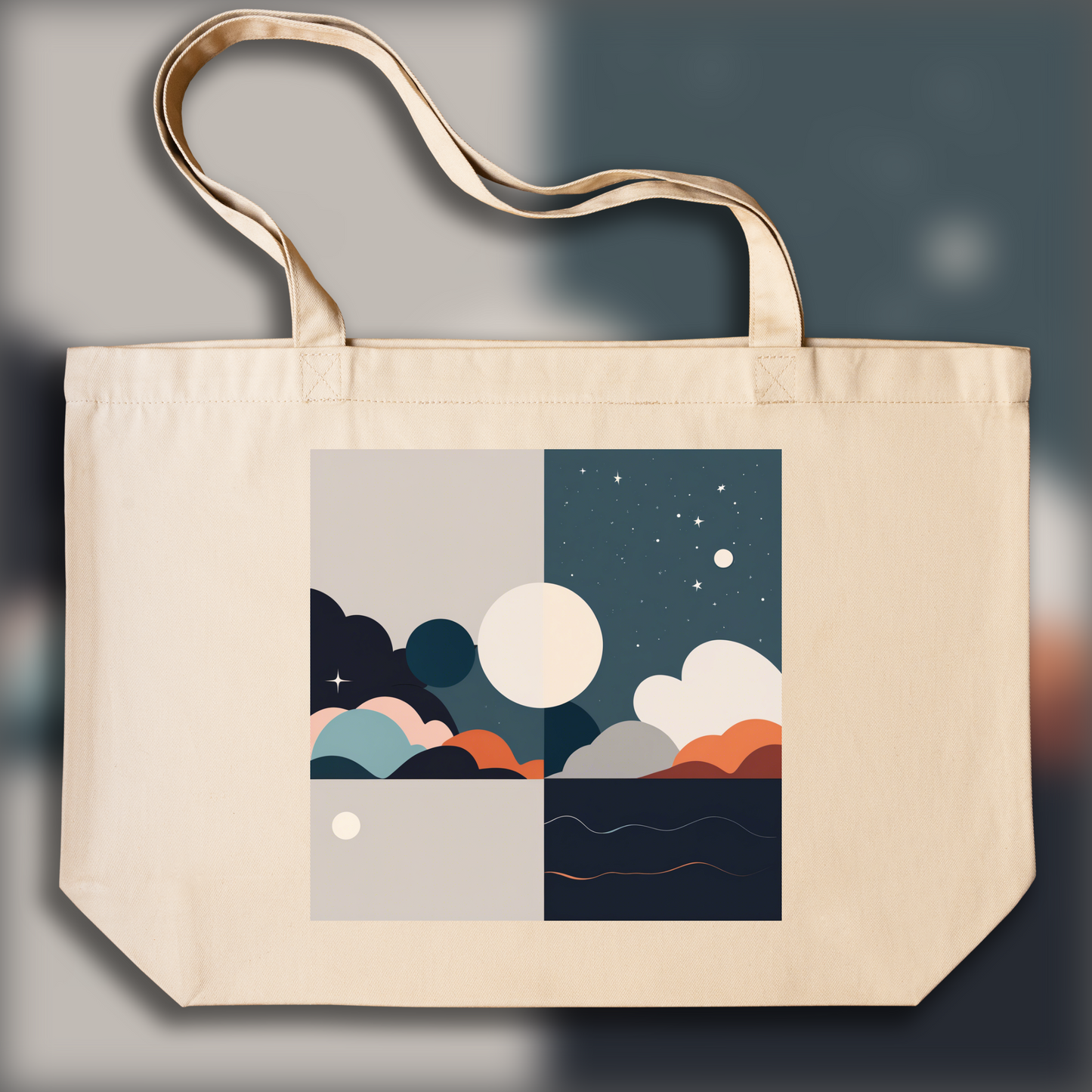 Tote bag - Art abstrait minimaliste, Astronomie - 1465613894