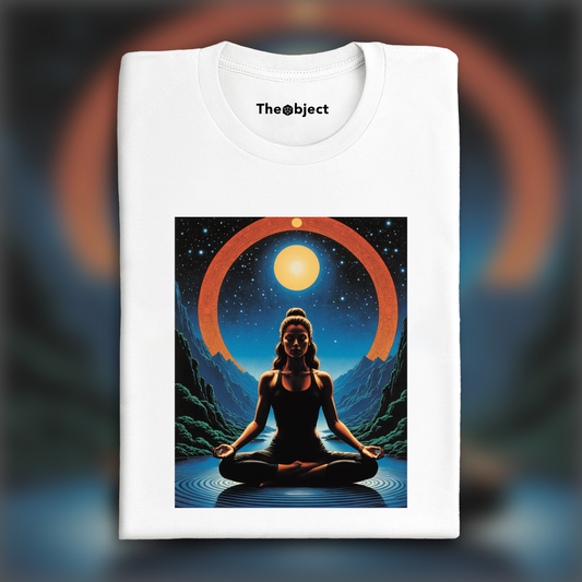 T-Shirt - French science fiction comics, dreamlike and psychedelic landscapes, Yoga - 3609012902