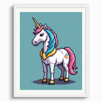 Poster: Pixel art, Unicorn