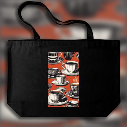 Tote bag - Poster américain des années 60, Coffee cups - 192622344