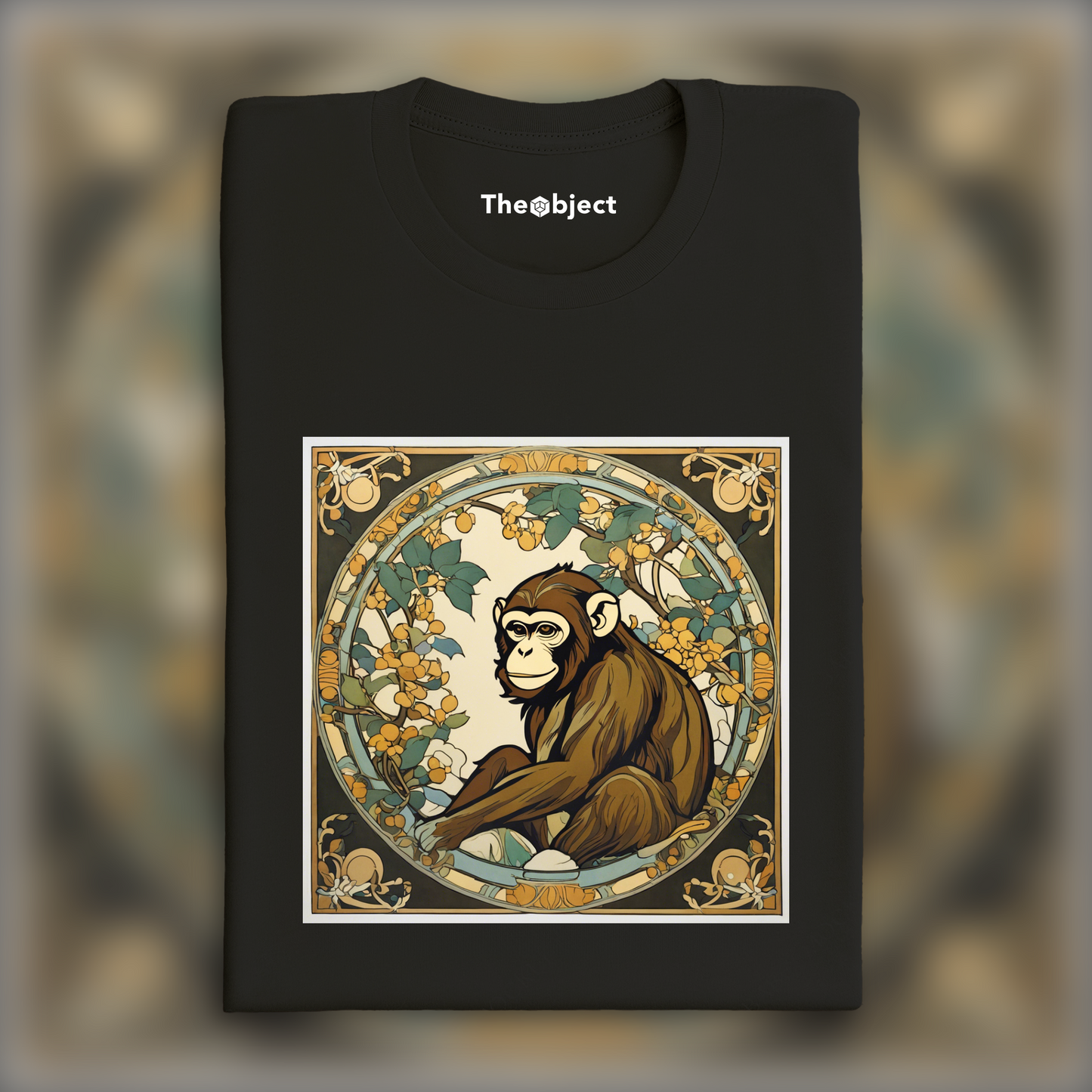 T-Shirt - Enchanting fusion of ornate lines and flowing shapes, Monkey - 3420935095