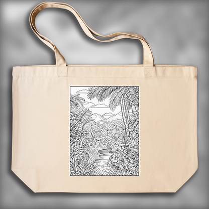 Tote bag - Drawing for coloring, Jungle - 3056583037