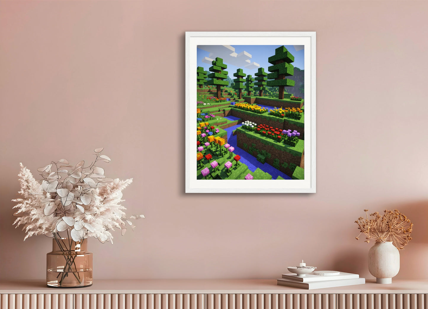 Poster with wood frame: Minecraft, Flower