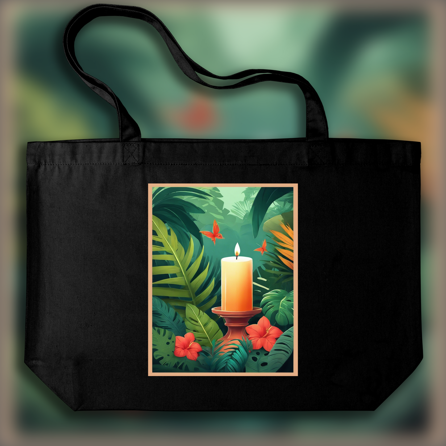 Tote bag - Tropical Jungle, Candle - 247442800