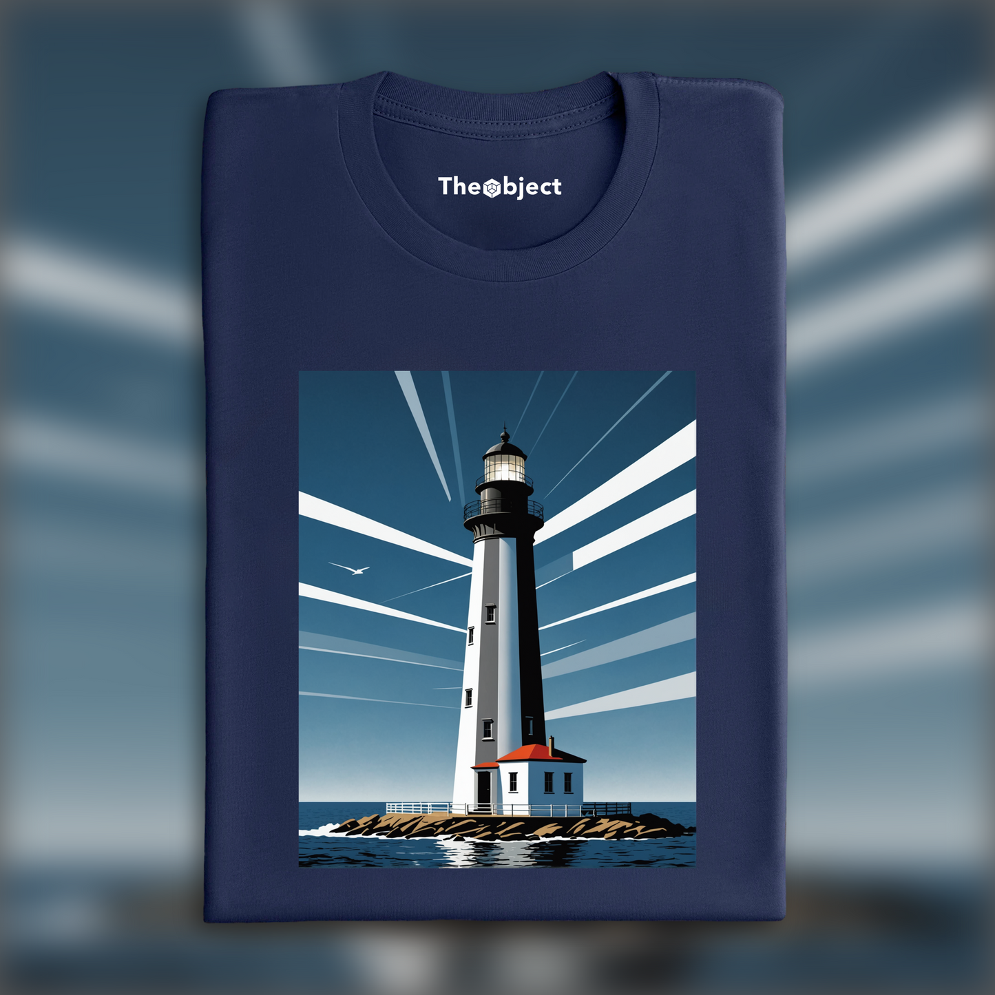 T-Shirt - Clean style, geometry and restricted color palettes, Lighthouse - 3611063446