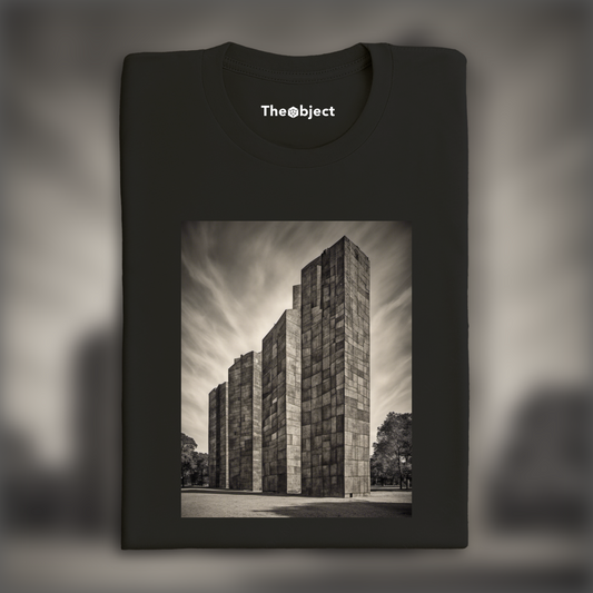 T-Shirt - Abstract compositions with fanciful shapes, Brutalist architecture, city - 1955875456