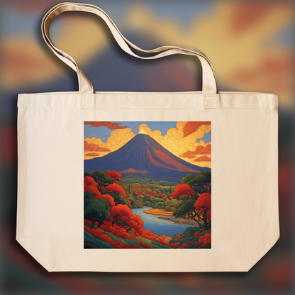 Tote bag - Mystical symbolist compositions in bright colors, Volcano - 2990770874