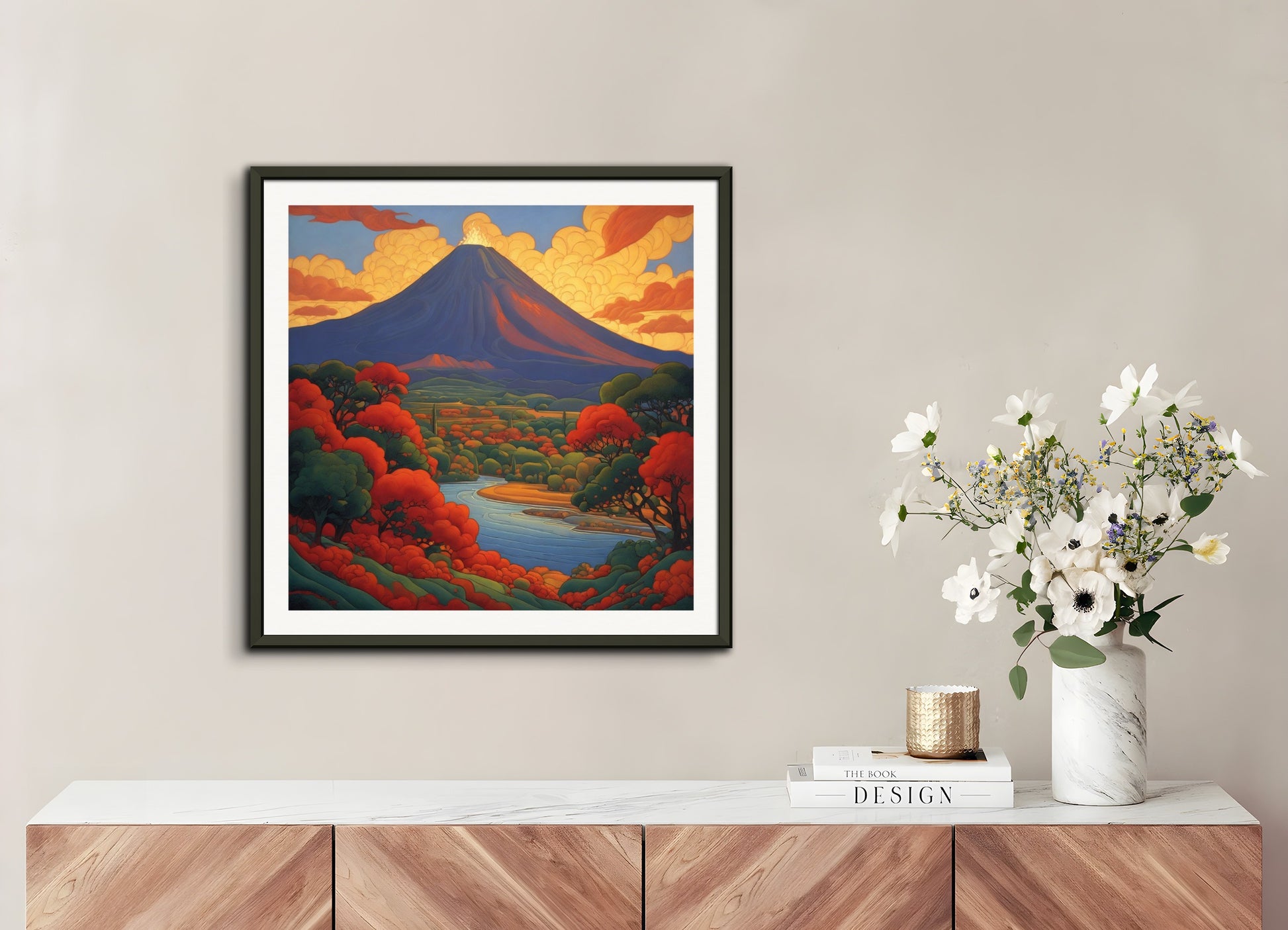 Poster with metal frame: Paul Ranson, Volcano