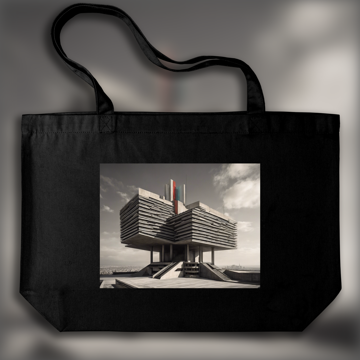 Tote bag - Mystical comic , Brutalist architecture, city - 2552108344