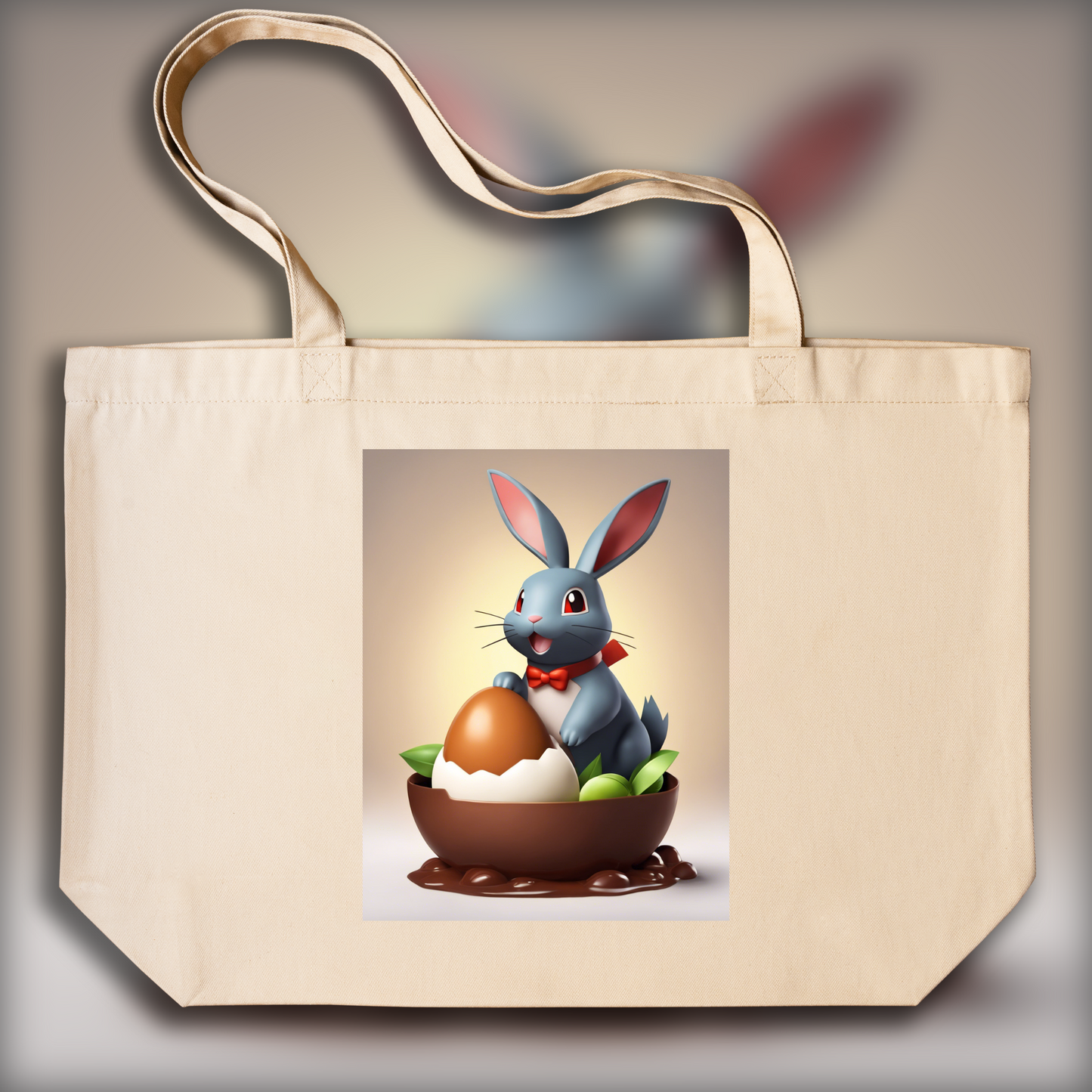 Tote bag - Pokémon , lapin avec oeuf en chocolat - 221667450