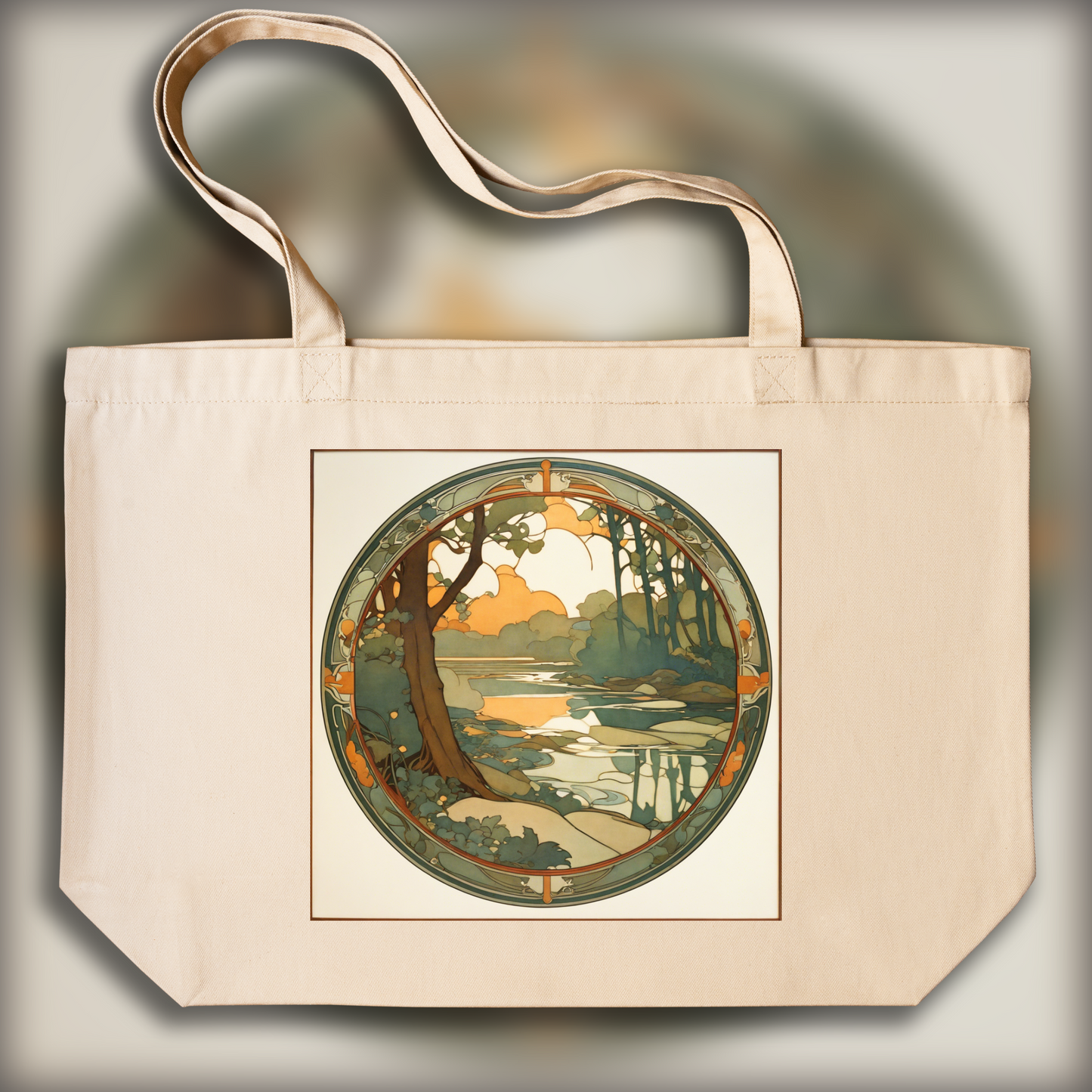 Tote bag - Enchanting fusion of ornate lines and flowing shapes, River - 989873976