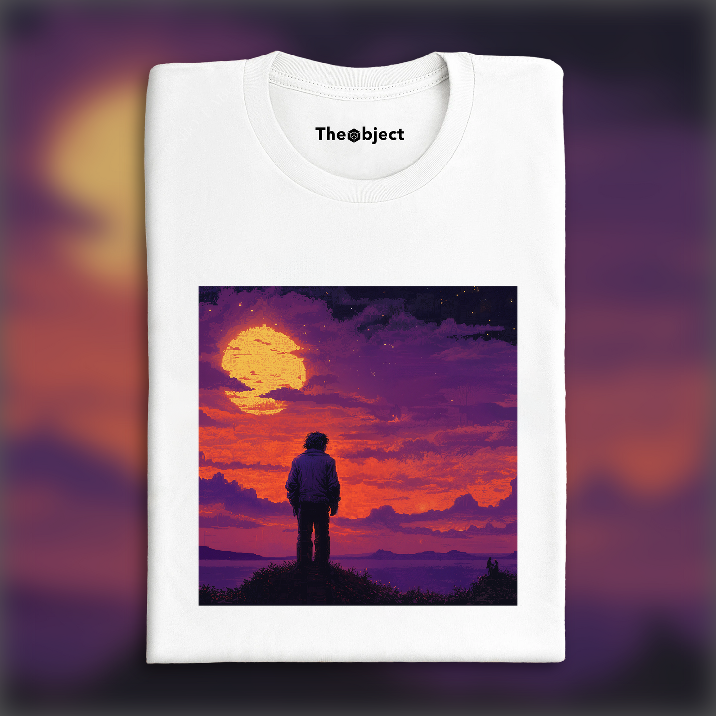 T-Shirt - Jeu vidéo rétro, coucher de Soleil mystique